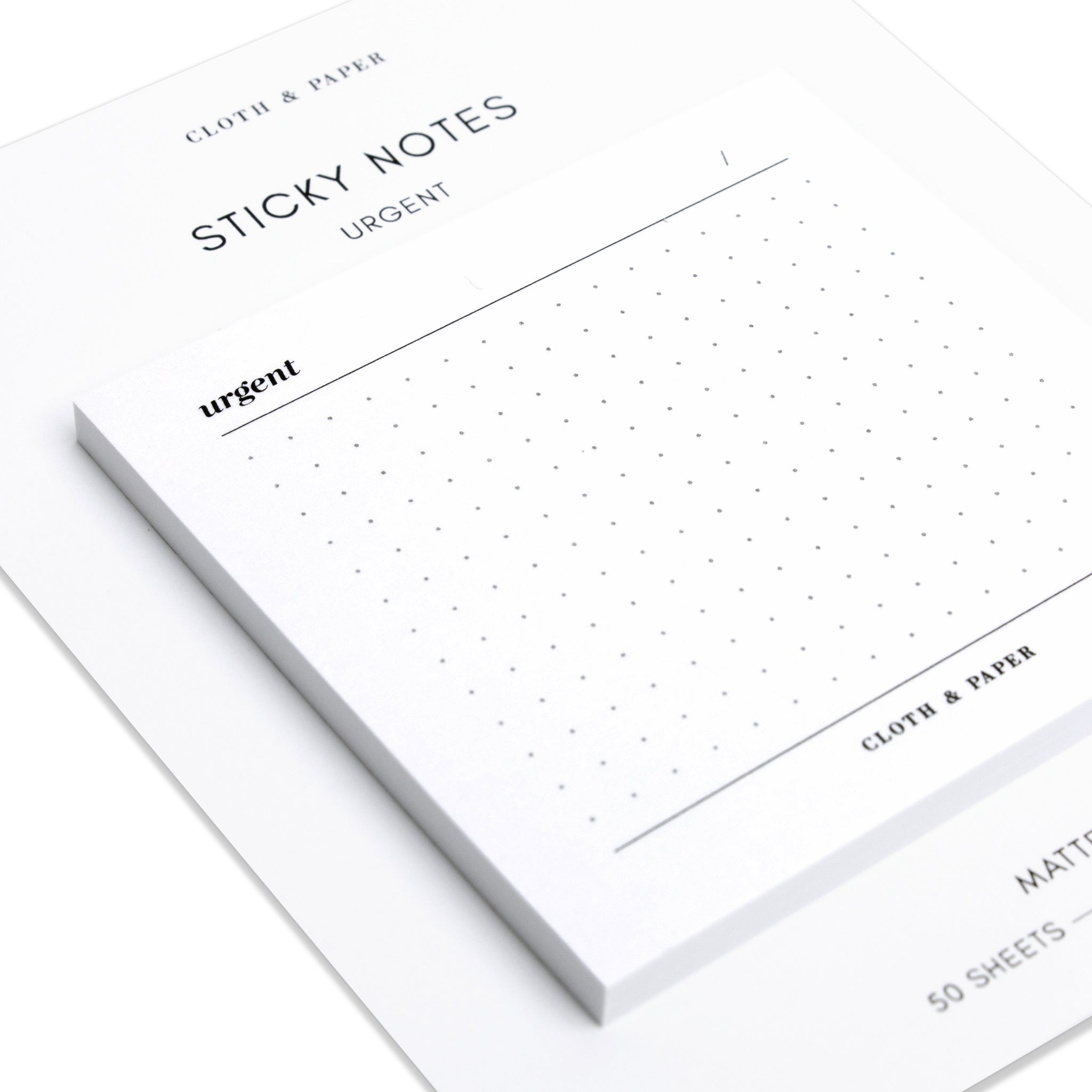 Cloth & Paper Urgent Sticky Notes | Refreshed Design - White